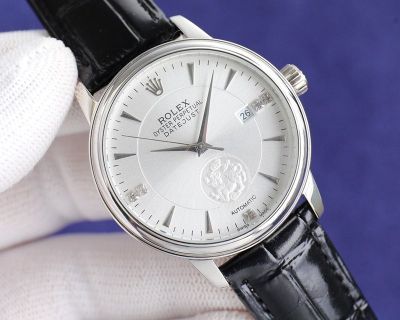 Rolex Datejust 8215 Movement 40mm 316L Steel Case Calfskin Band Waterproof 100m Watch